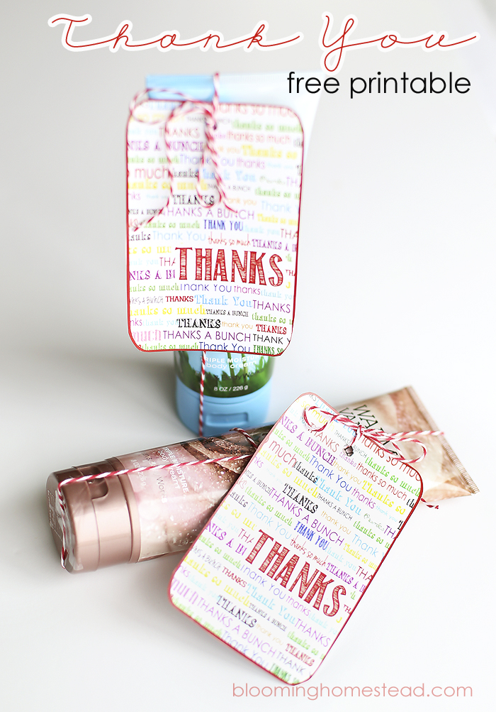 Free Printable Thank You Tags Blooming Homestead