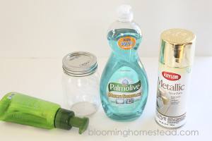 This DIY Mason Jar Soap Dispenser is so easy to make and look so cute on the counter!