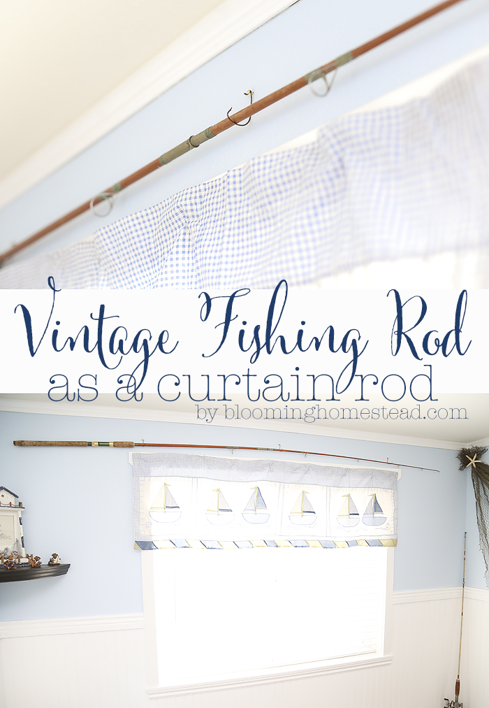 Vintage Fishing Rod Curtain Rod by Blooming Homestead - Blooming Homestead