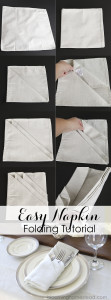 The simple and elegant way to fold cloth napkins couldn't be easier! Step by step tutorial to fold napkins easily for any event.