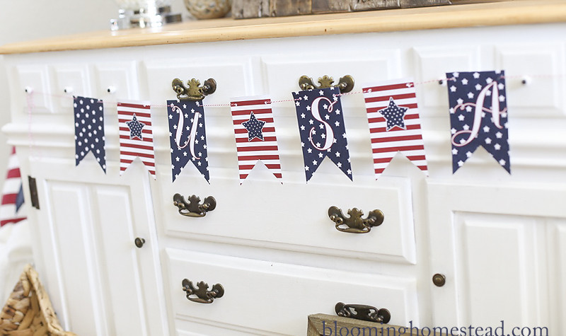 DIY Patriotic Home Decor Ideas and free printables to celebrate Independence Day