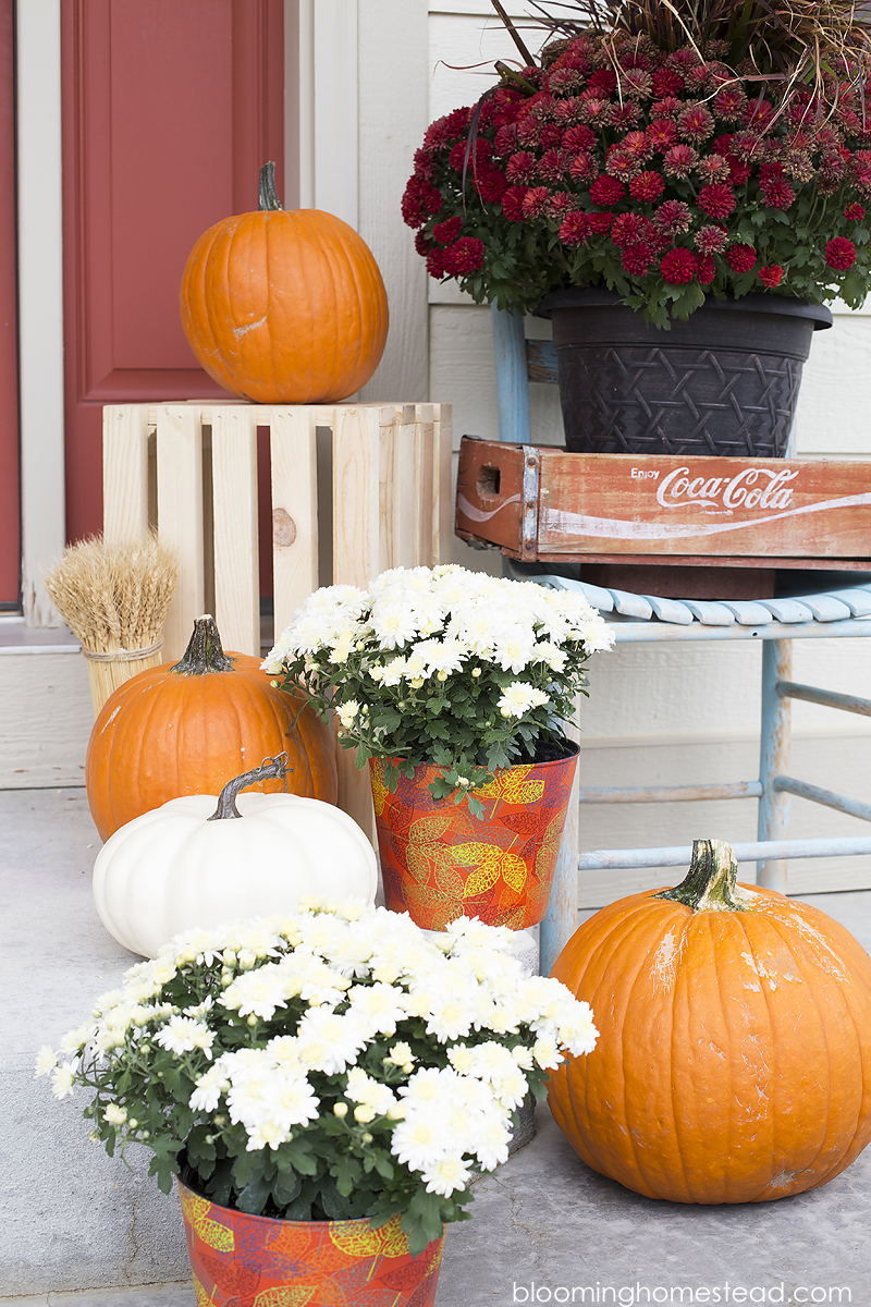 Fall Porch Decor - Blooming Homestead